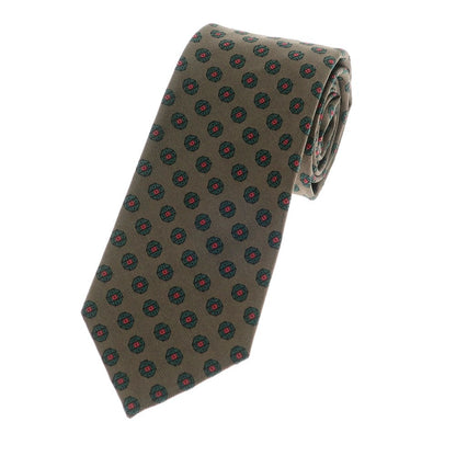 [Used] Nicky 3-fold silk small pattern tie brown x green [Size -] [BRW] [S/S/A/W] [Condition Rank B] ​​[Men&