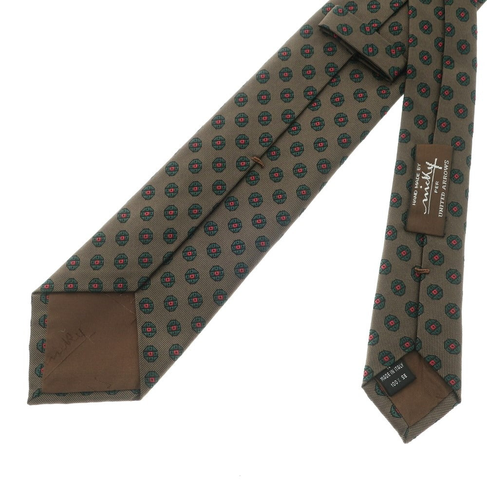 [Used] Nicky 3-fold silk small pattern tie brown x green [Size -] [BRW] [S/S/A/W] [Condition Rank B] ​​[Men&