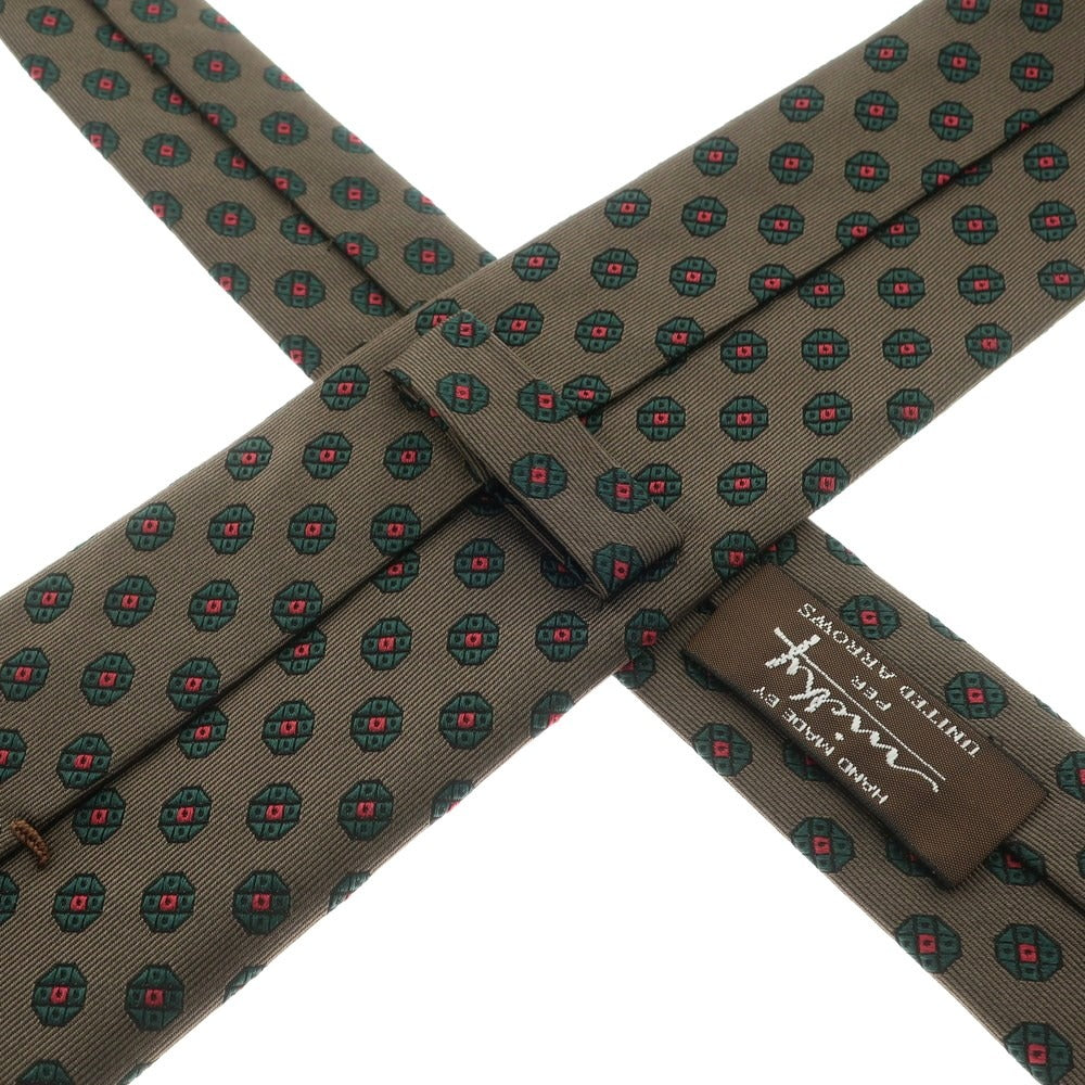 [Used] Nicky 3-fold silk small pattern tie brown x green [Size -] [BRW] [S/S/A/W] [Condition Rank B] ​​[Men&