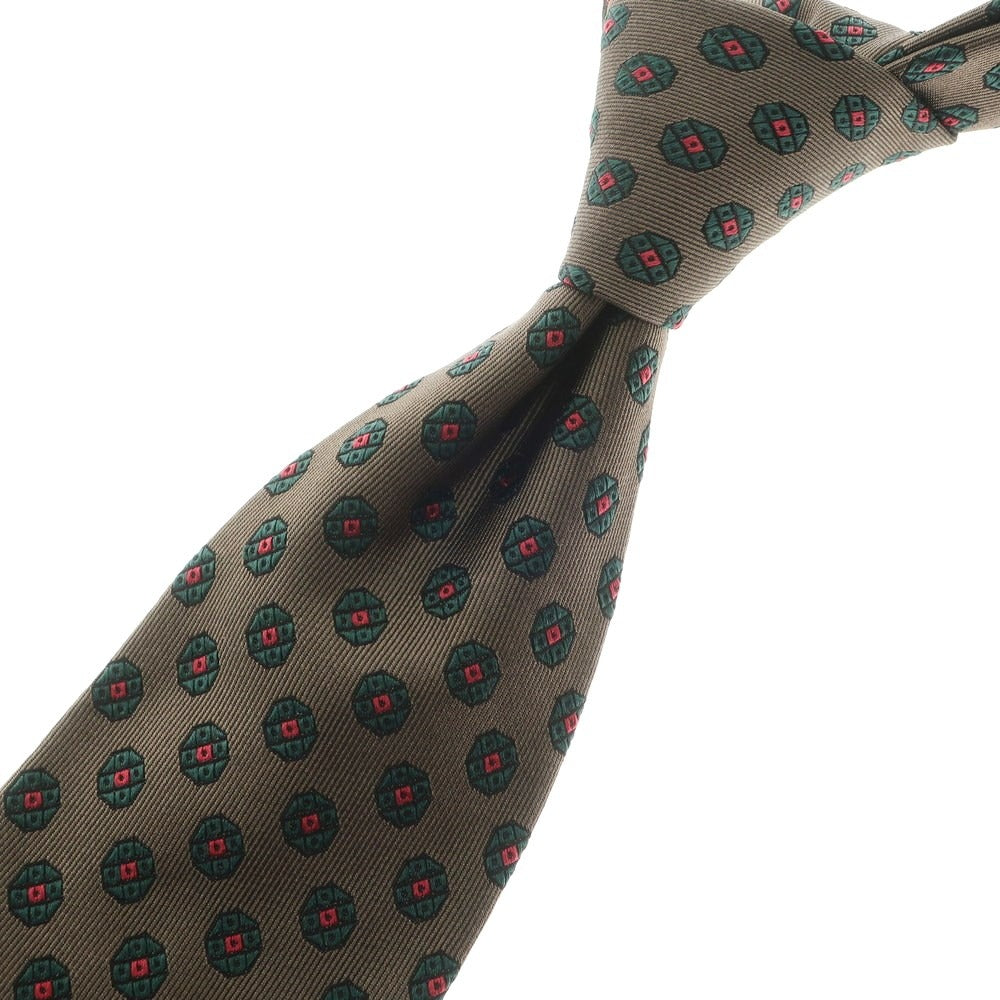 [Used] Nicky 3-fold silk small pattern tie brown x green [Size -] [BRW] [S/S/A/W] [Condition Rank B] ​​[Men&