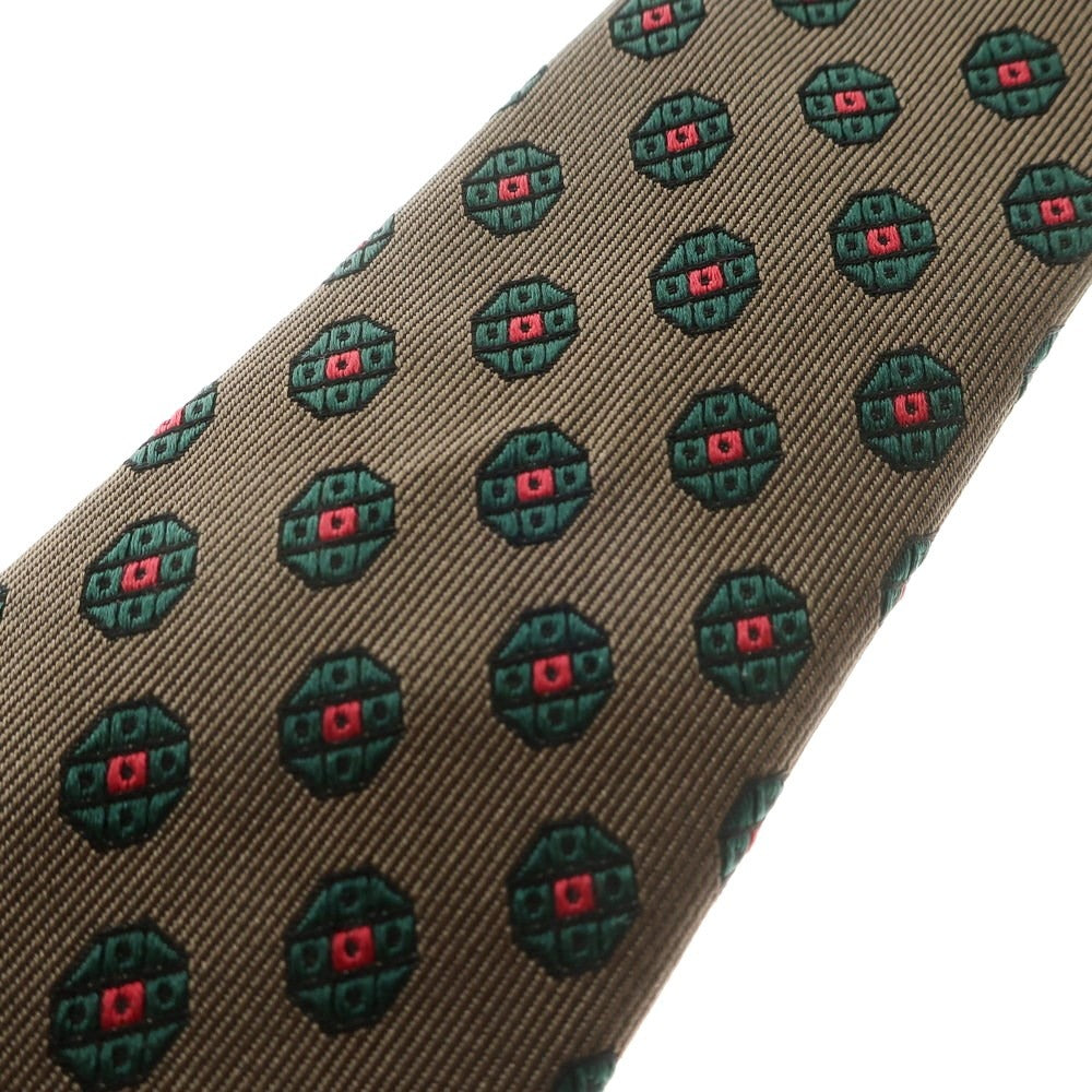 [Used] Nicky 3-fold silk small pattern tie brown x green [Size -] [BRW] [S/S/A/W] [Condition Rank B] ​​[Men&