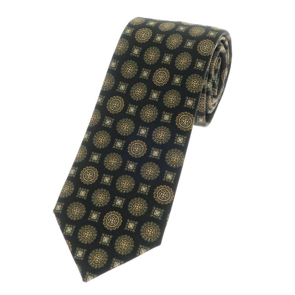 [Used] Nicky UNITED ARROWS special order 3-fold silk small pattern tie black x green [Size -] [BLK] [S/S/A/W] [Condition Rank A] [Men&