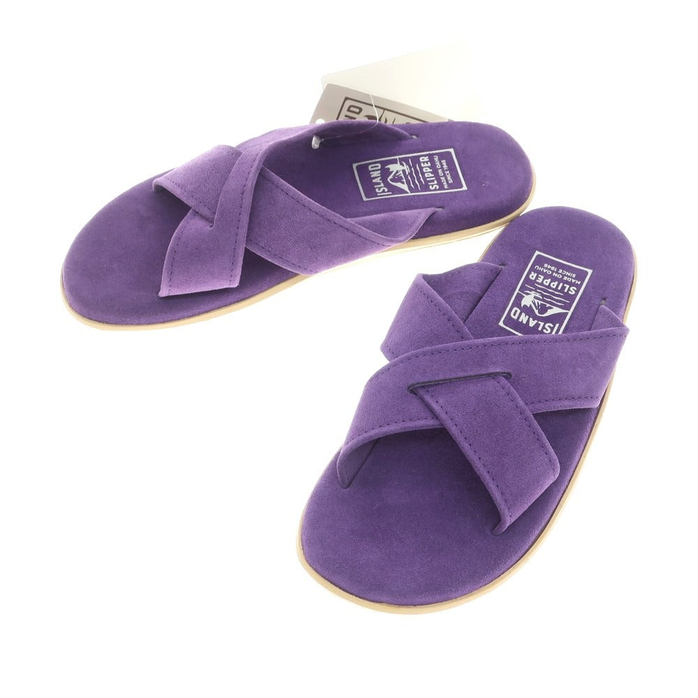 【中古】【未使用】アイランドスリッパ ISLAND SLIPPER スエード クロスストラップ サンダル パープル【 8 】【 状態ランクS 】【 メンズ 】