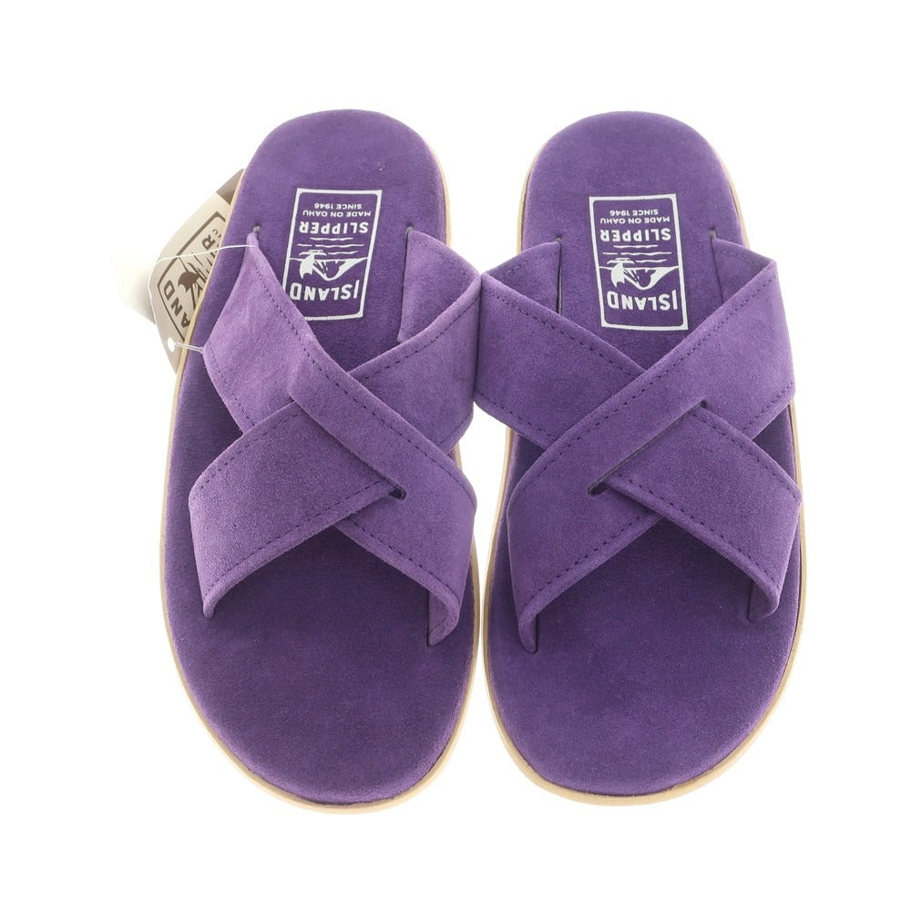 【中古】【未使用】アイランドスリッパ ISLAND SLIPPER スエード クロスストラップ サンダル パープル【 8 】【 状態ランクS 】【 メンズ 】