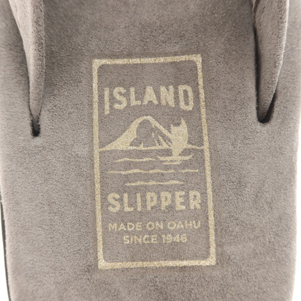 【中古】【未使用】アイランドスリッパ ISLAND SLIPPER スエード トングサンダル グレー【 8 】【 状態ランクS 】【 メンズ 】