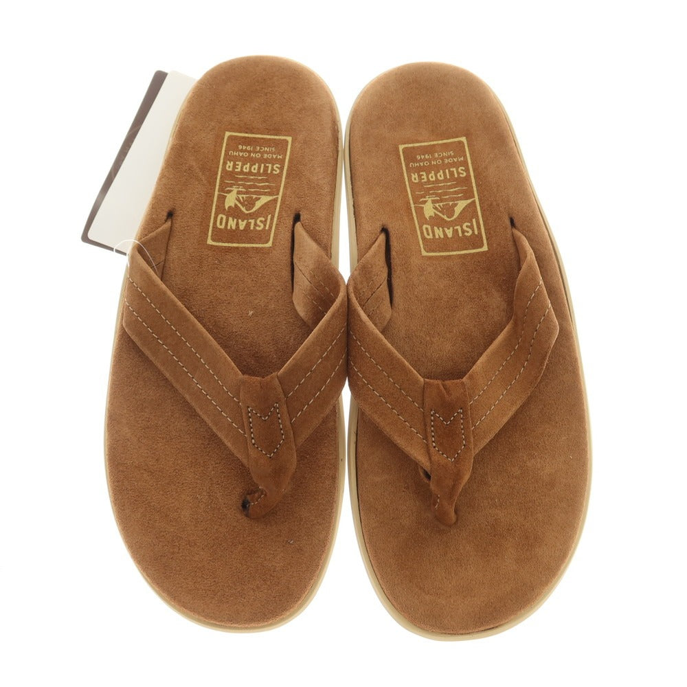 【中古】【未使用】アイランドスリッパ ISLAND SLIPPER スエード トングサンダル ブラウン【 8 】【 状態ランクS 】【 メンズ 】