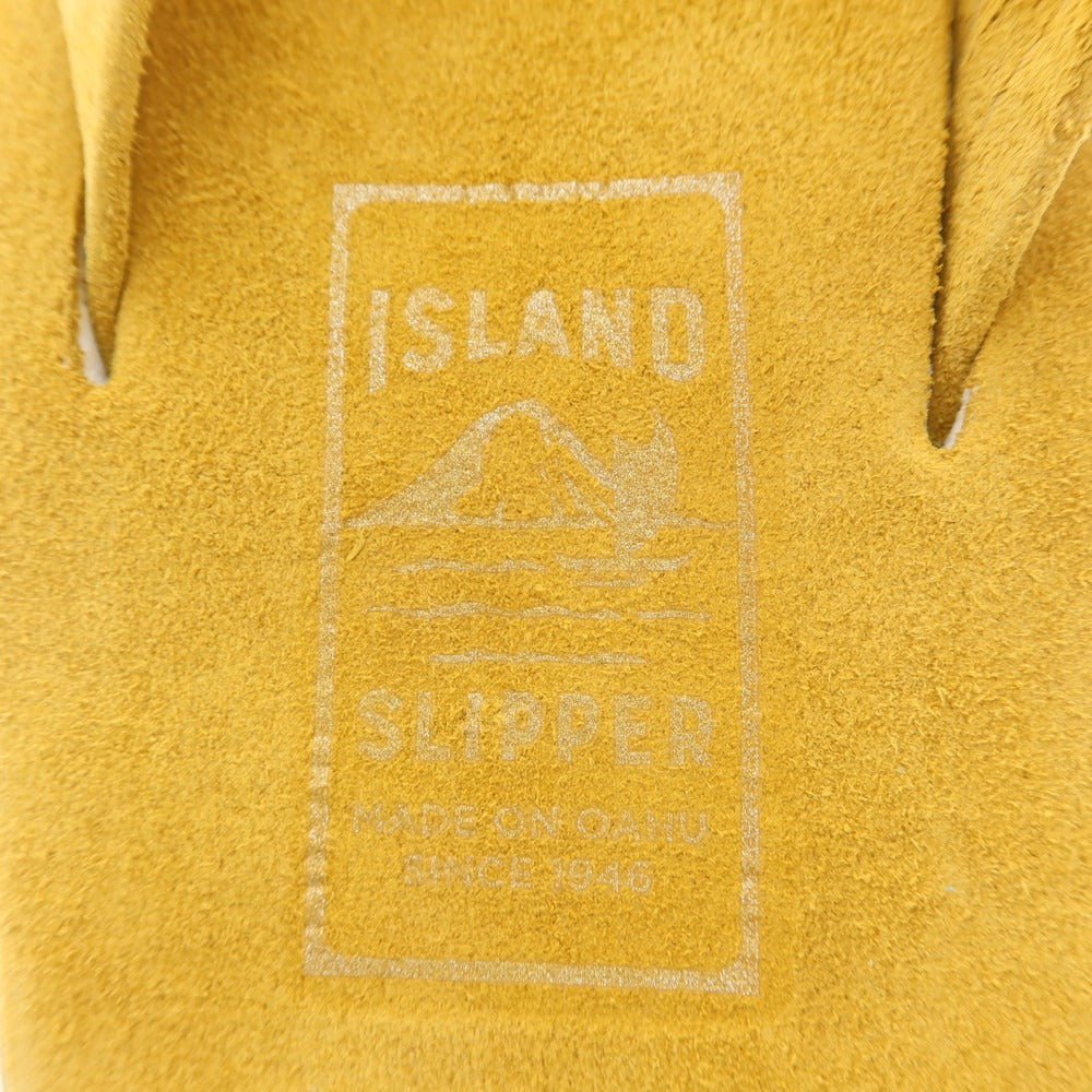 【中古】【未使用】アイランドスリッパ ISLAND SLIPPER スエード トングサンダル イエロー【 9 】【 状態ランクS 】【 メンズ 】