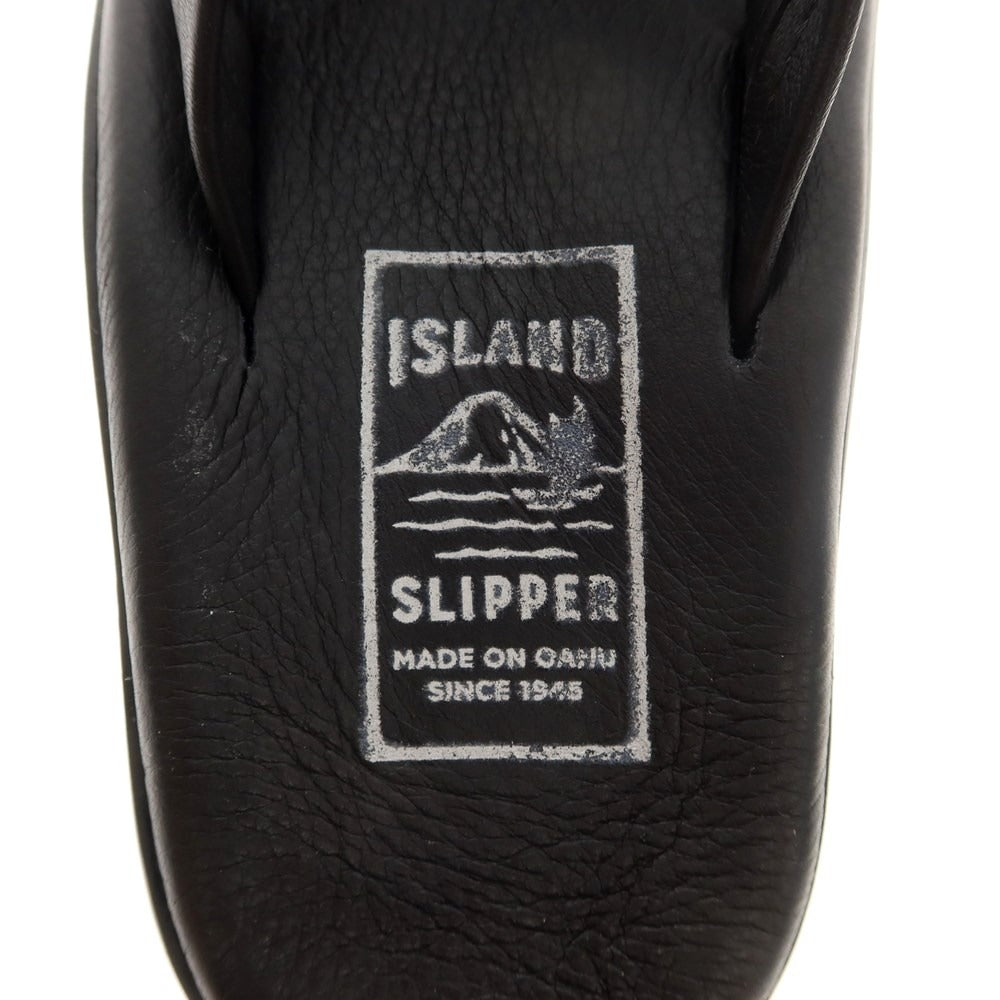 【中古】【未使用】アイランドスリッパ ISLAND SLIPPER レザー トングサンダル ブラック【 9 】【 状態ランクS 】【 メンズ 】