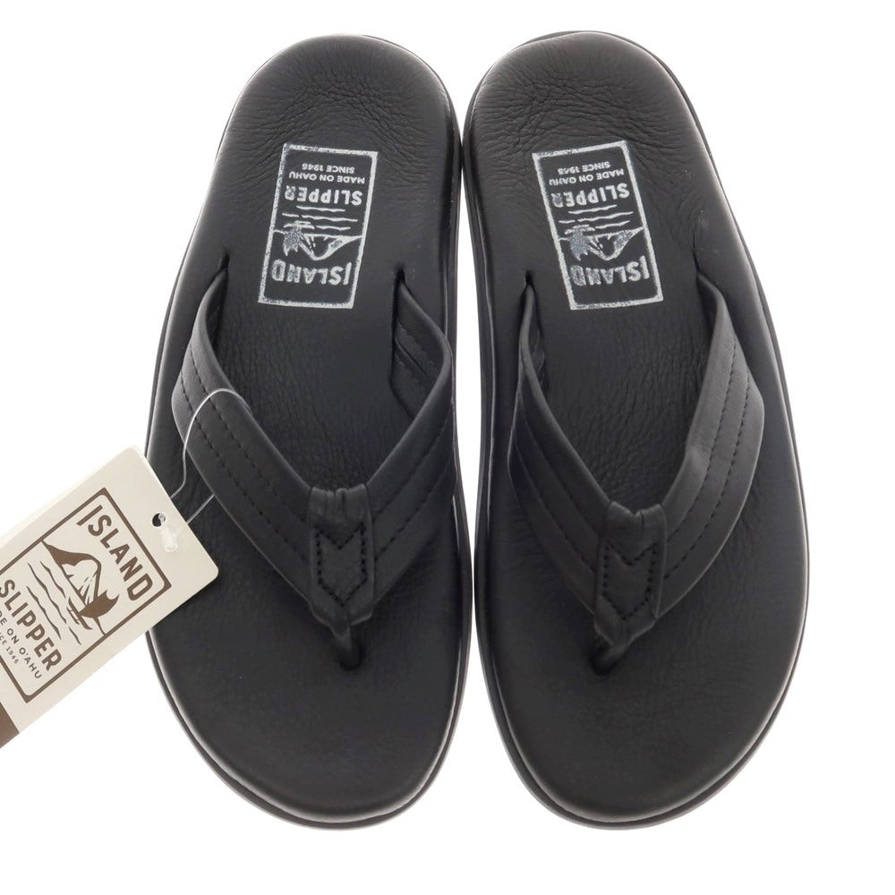 【中古】【未使用】アイランドスリッパ ISLAND SLIPPER レザー トングサンダル ブラック【 9 】【 状態ランクS 】【 メンズ 】