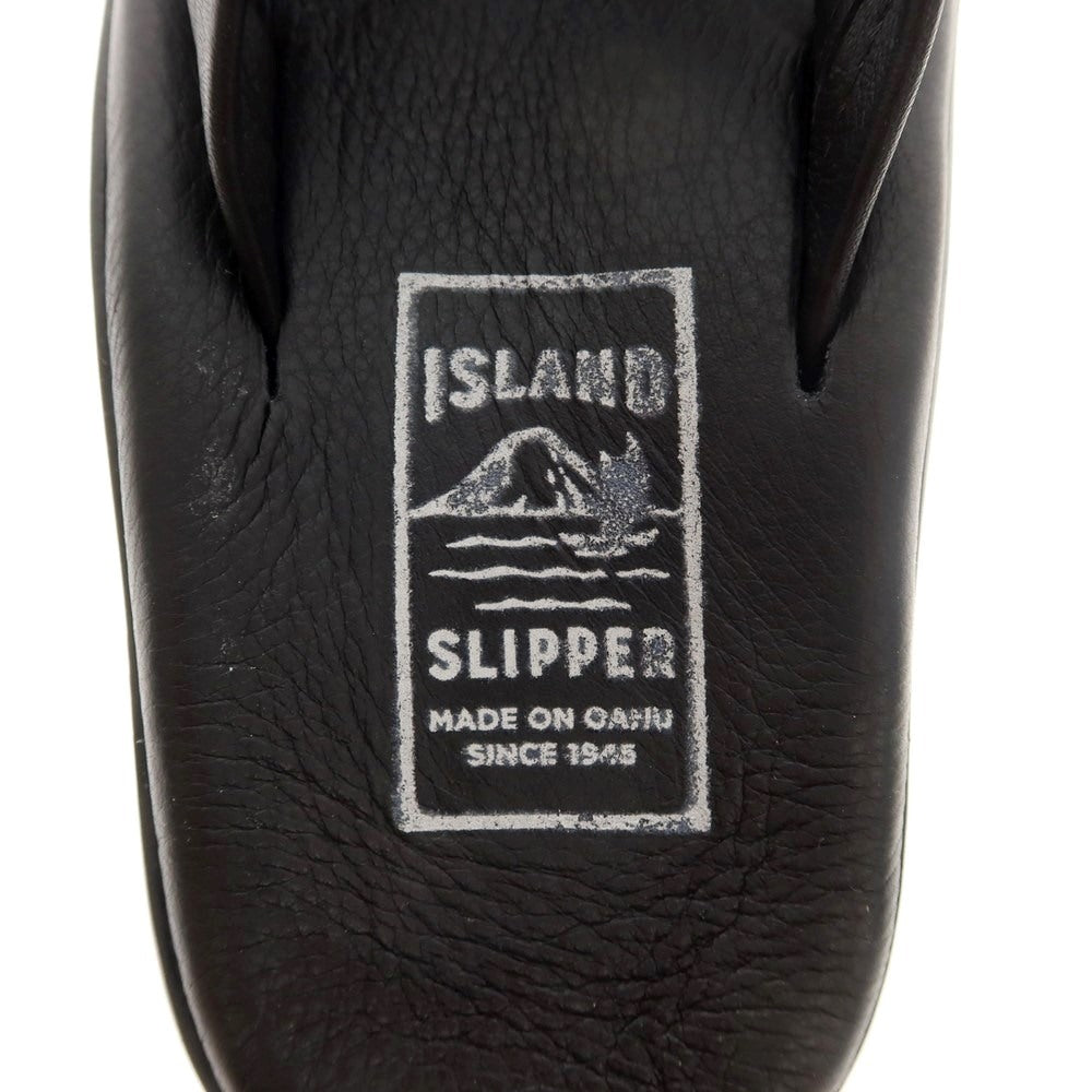 【中古】【未使用】アイランドスリッパ ISLAND SLIPPER レザー トングサンダル ブラック【 9 】【 状態ランクS 】【 メンズ 】