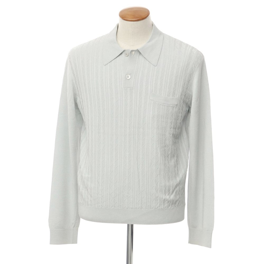 [Used] LEMAIRE Rayon polyester long sleeve polo knit light gray [M] [Condition rank D] [Men&