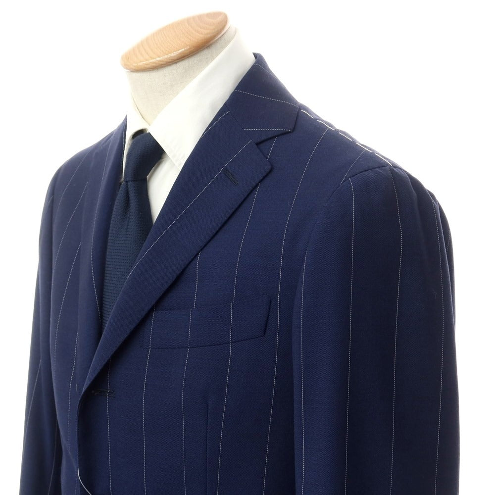 [Used] RING JACKET Wool Striped 3-Button Suit Navy x White [42] [Condition Rank B] [Men&