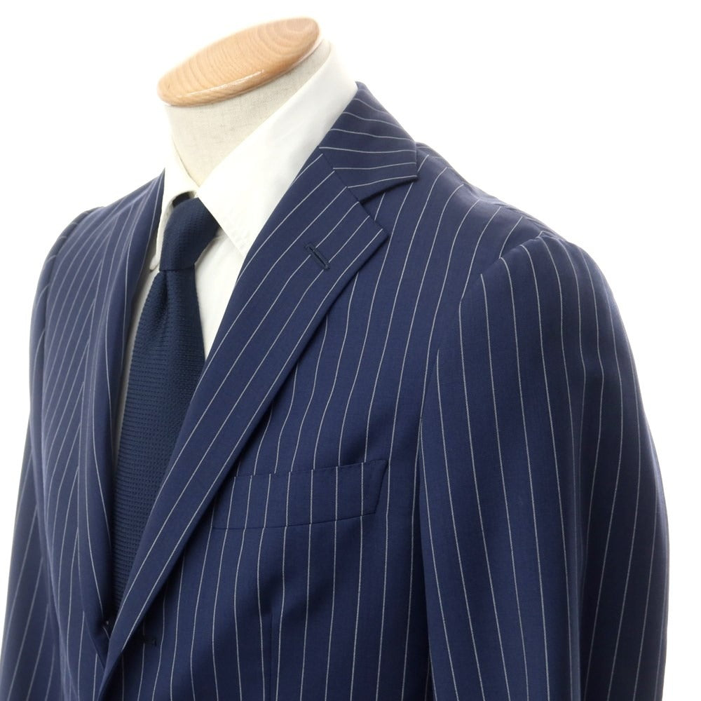 [Used] Raffaele Caruso Wool Mohair Striped 3 Button Suit Navy x White [42] [Condition Rank C] [Men&