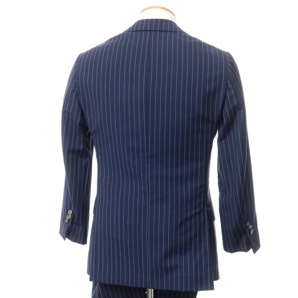 [Used] Raffaele Caruso Wool Mohair Striped 3 Button Suit Navy x White [42] [Condition Rank C] [Men&