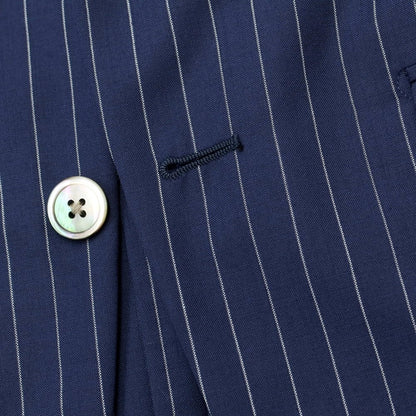 [Used] Raffaele Caruso Wool Mohair Striped 3 Button Suit Navy x White [42] [Condition Rank C] [Men&