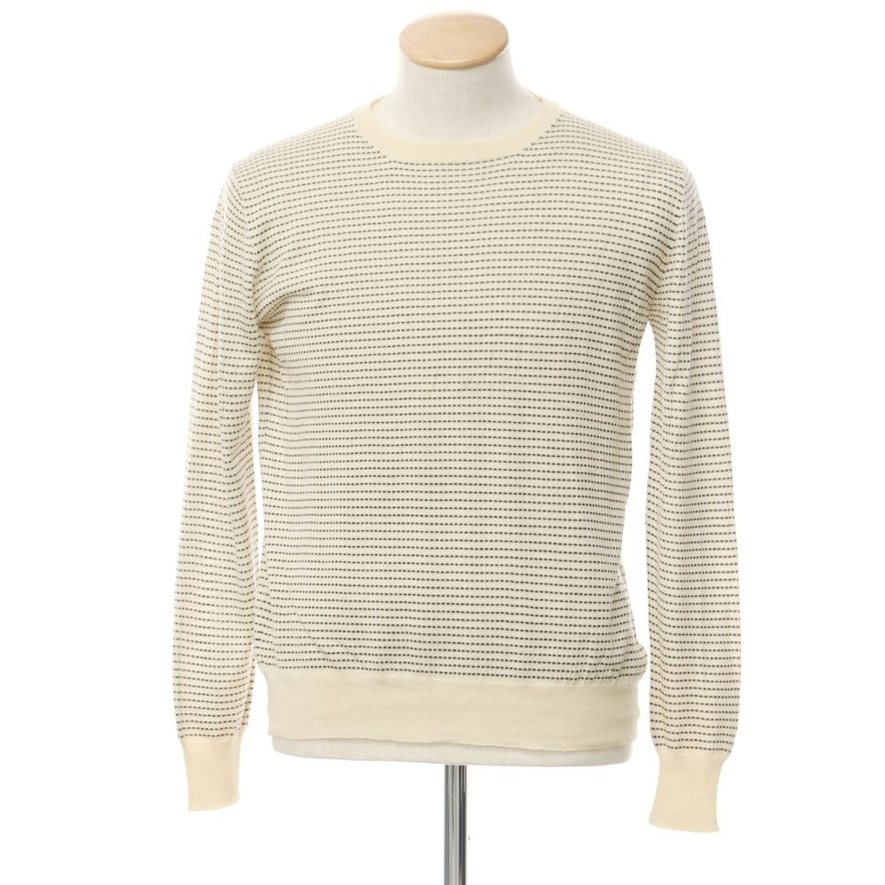 [Used] Cristiano Fissore Silk crew neck pullover knit beige x black [No description (S rank)] [Condition rank B] [Men&