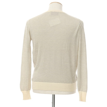 [Used] Cristiano Fissore Silk crew neck pullover knit beige x black [No description (S rank)] [Condition rank B] [Men&