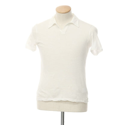 [Used] Cristiano Fissore Cotton Linen Short Sleeve Polo Shirt White [46] [Condition Rank C] [Men&