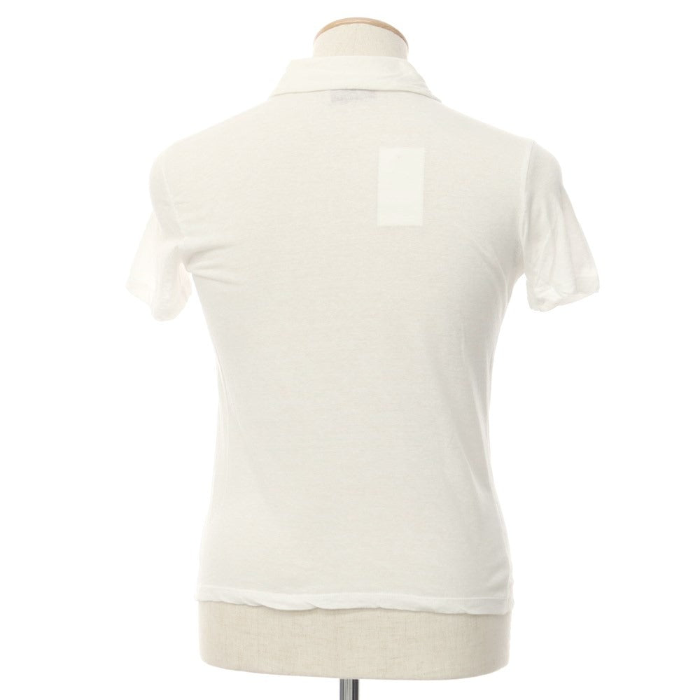 [Used] Cristiano Fissore Cotton Linen Short Sleeve Polo Shirt White [46] [Condition Rank C] [Men&