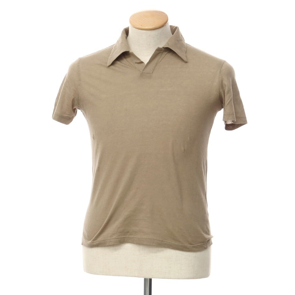 [Used] [Unused] Cristiano Fissore Cotton Linen Short Sleeve Polo Shirt Greige [44] [Condition Rank S] [Men&