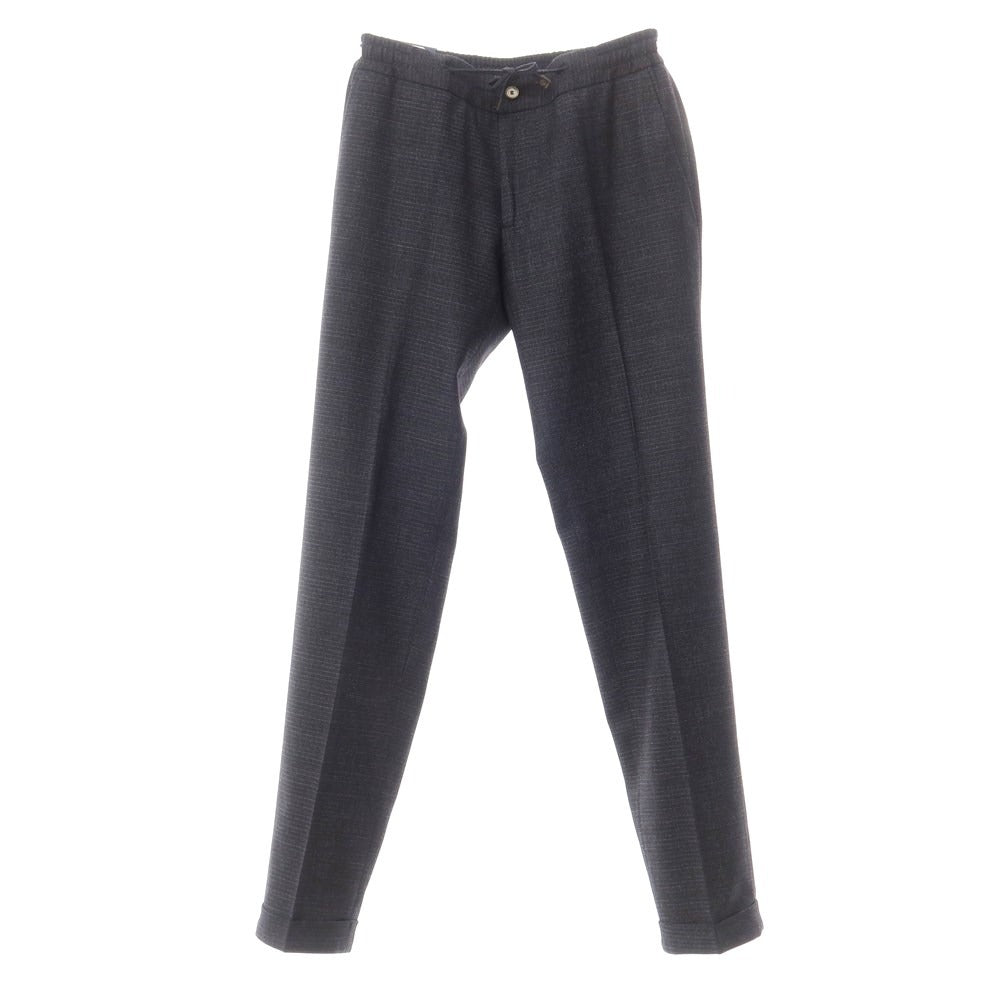 [Used] [Unused] SANTANIELLO Wool polyester easy casual slacks pants Navy [44] [Condition rank S] [Men&