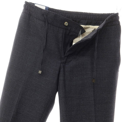 [Used] [Unused] SANTANIELLO Wool polyester easy casual slacks pants Navy [44] [Condition rank S] [Men&