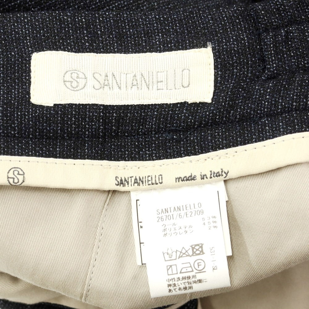 [Used] [Unused] SANTANIELLO Wool polyester easy casual slacks pants Navy [44] [Condition rank S] [Men&