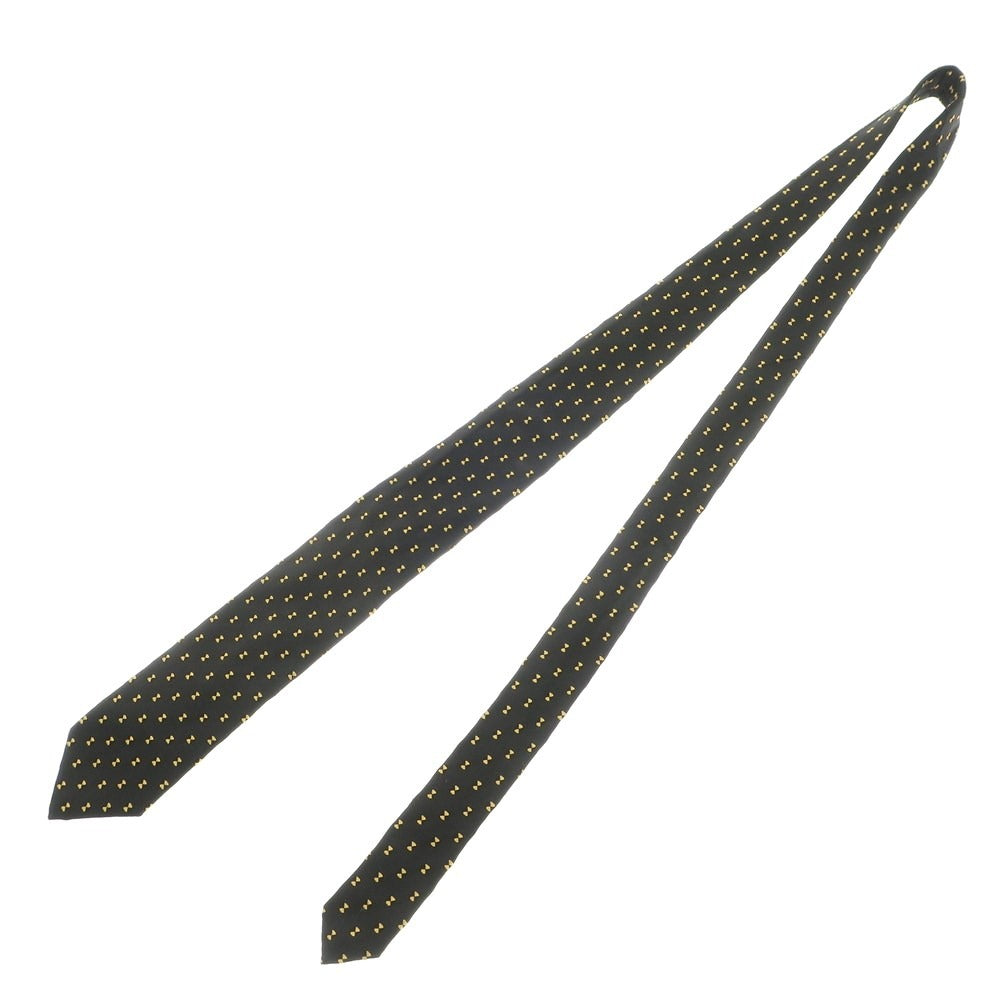 [Used] FIORIO 3-fold silk small pattern tie, black x yellow [BLK] [S/S/A/W] [Condition rank B] ​​[Men&