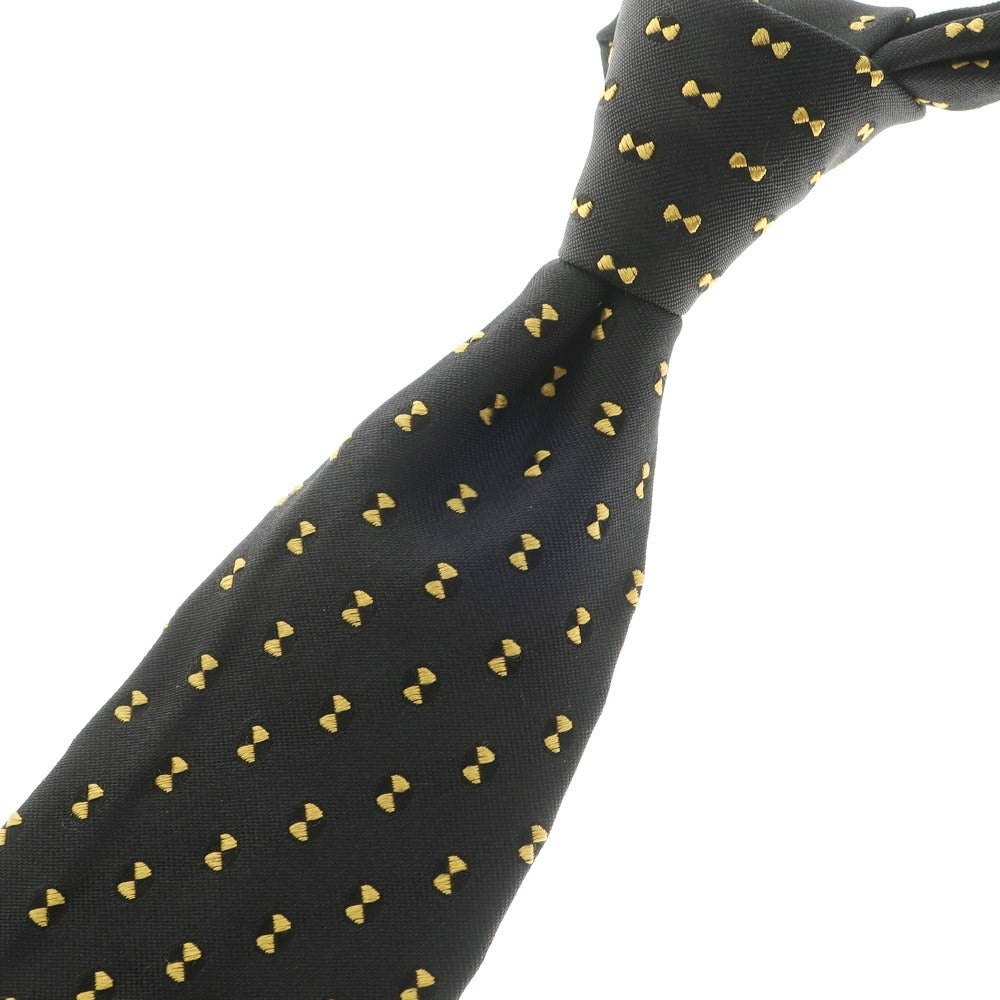 [Used] FIORIO 3-fold silk small pattern tie, black x yellow [BLK] [S/S/A/W] [Condition rank B] ​​[Men&