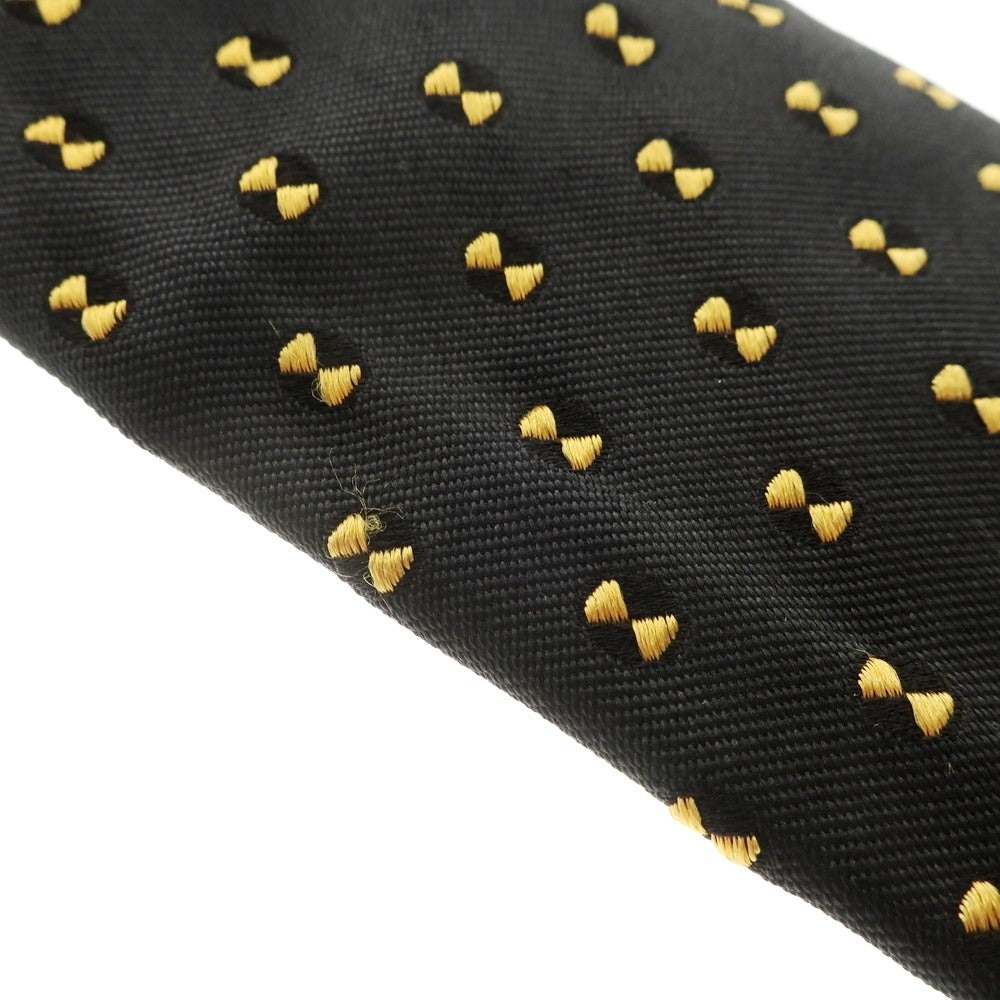 [Used] FIORIO 3-fold silk small pattern tie, black x yellow [BLK] [S/S/A/W] [Condition rank B] ​​[Men&