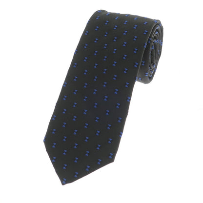 [Used] FIORIO 3-fold silk small pattern tie, black x blue [BLK] [S/S/A/W] [Condition Rank A] [Men&