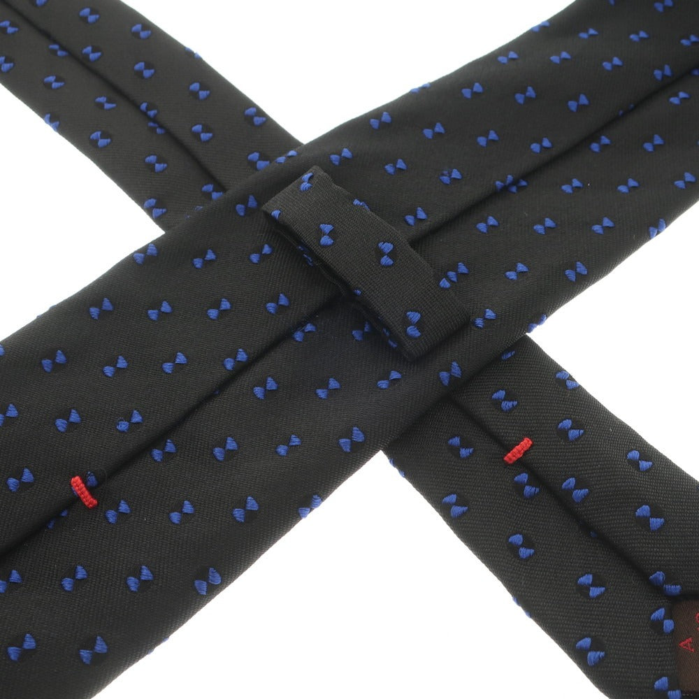 [Used] FIORIO 3-fold silk small pattern tie, black x blue [BLK] [S/S/A/W] [Condition Rank A] [Men&