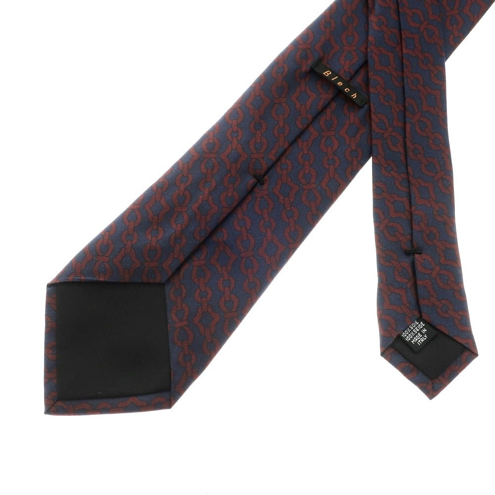 [Used] Blech 3-fold silk tie, navy x brown [NVY] [S/S/A/W] [Condition: B] [Men&