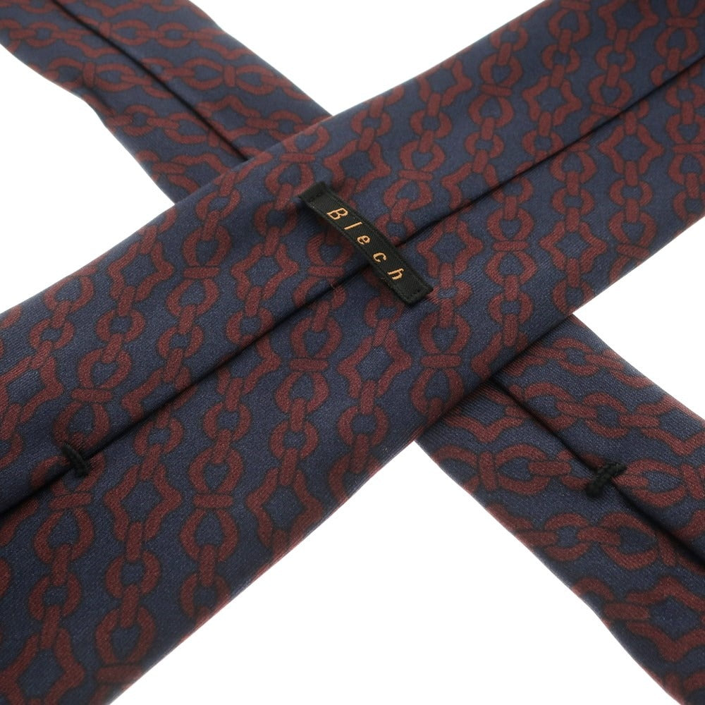 [Used] Blech 3-fold silk tie, navy x brown [NVY] [S/S/A/W] [Condition: B] [Men&