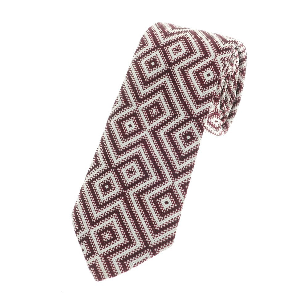 [Used] Seaward &amp;amp; Stearn 3-fold silk tie, wine red x white [RED] [S/S/A/W] [Condition: A] [Men&