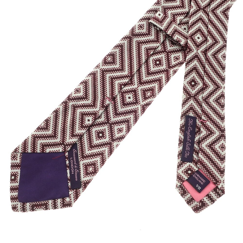 [Used] Seaward &amp;amp; Stearn 3-fold silk tie, wine red x white [RED] [S/S/A/W] [Condition: A] [Men&