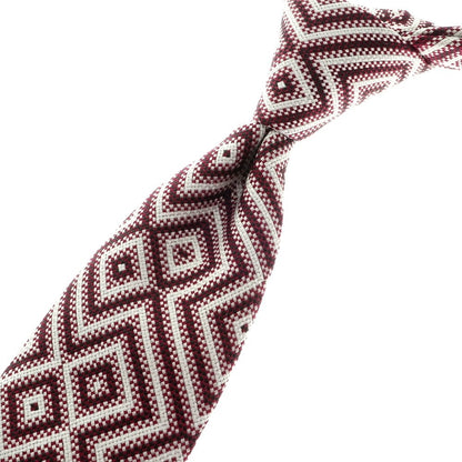 [Used] Seaward &amp;amp; Stearn 3-fold silk tie, wine red x white [RED] [S/S/A/W] [Condition: A] [Men&