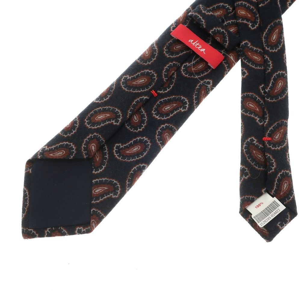 [Used] [Unused] Altea 3-fold wool paisley small pattern tie navy x brown [NVY] [A/W] [Condition rank S] [Men&