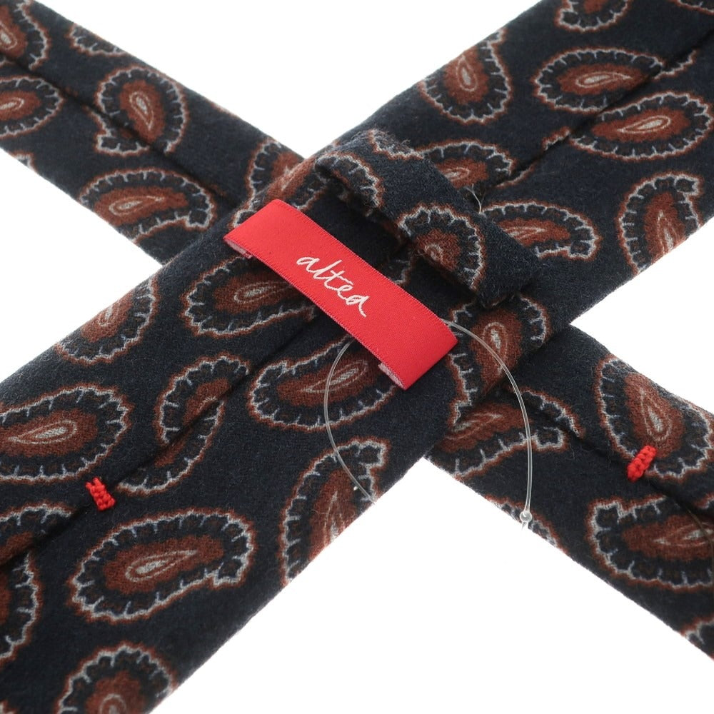 [Used] [Unused] Altea 3-fold wool paisley small pattern tie navy x brown [NVY] [A/W] [Condition rank S] [Men&