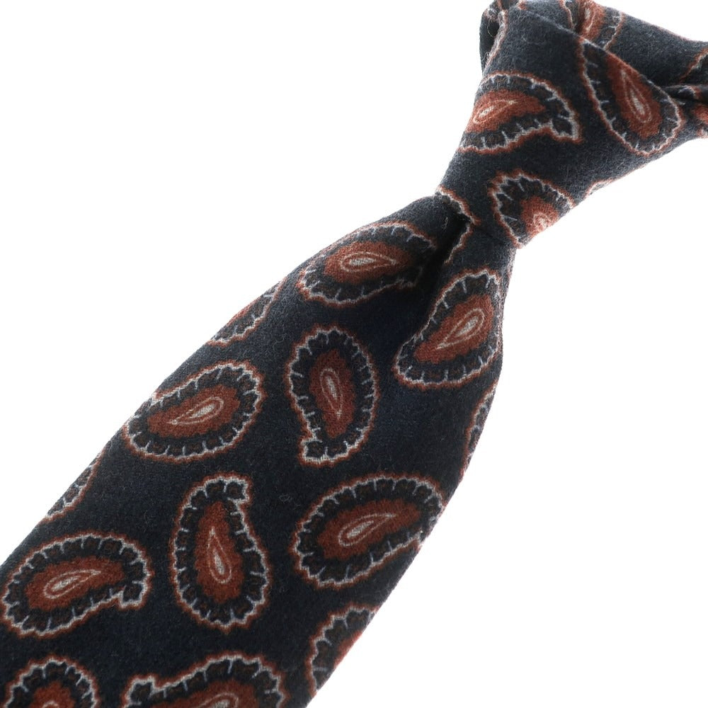 [Used] [Unused] Altea 3-fold wool paisley small pattern tie navy x brown [NVY] [A/W] [Condition rank S] [Men&