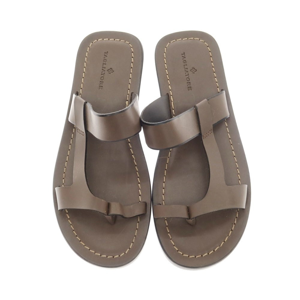 [New Outlet] Tagliatore TAGLIATORE Leather Thong Sandals Brown [42] [Condition Rank N-] [Men&