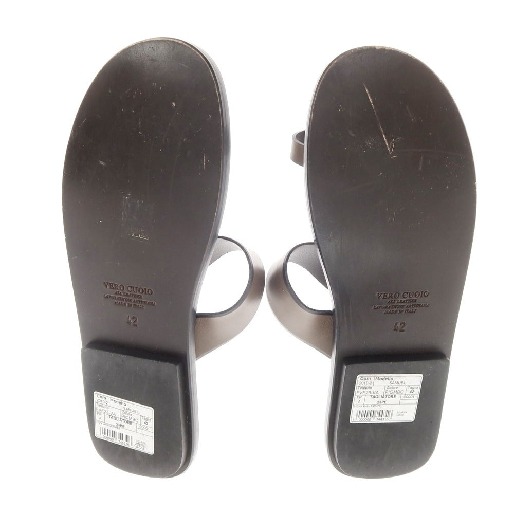 [New Outlet] Tagliatore TAGLIATORE Leather Thong Sandals Brown [42] [Condition Rank N-] [Men&