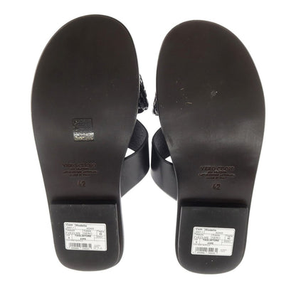 [New Outlet] Tagliatore TAGLIATORE Leather Cross Strap Sandals Black [42] [Condition Rank N-] [Men&