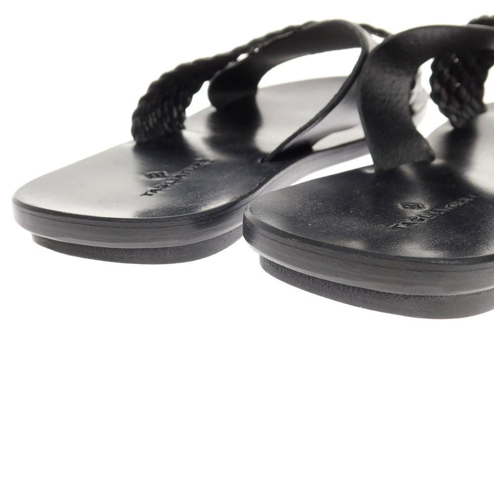 [New Outlet] Tagliatore TAGLIATORE Leather Cross Strap Sandals Black [42] [Condition Rank N-] [Men&