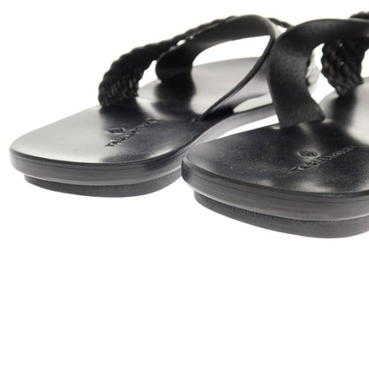 [New Outlet] Tagliatore TAGLIATORE Leather Cross Strap Sandals Black [42] [Condition Rank N-] [Men&