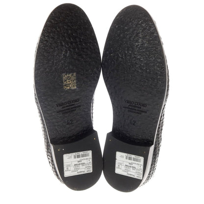 [New Outlet] Tagliatore TAGLIATORE Intrecciato Leather Loafers Black [42] [Condition Rank N-] [Men&