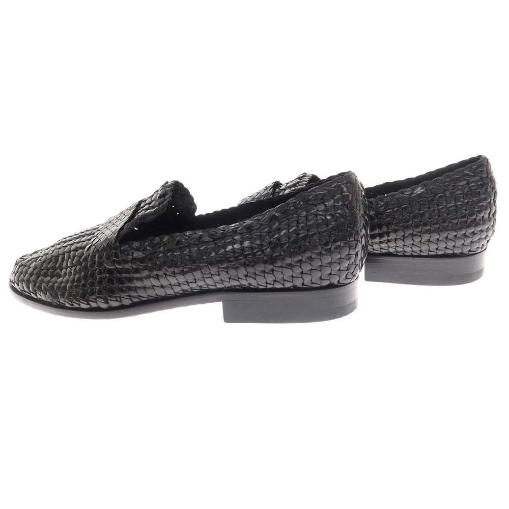 [New Outlet] Tagliatore TAGLIATORE Intrecciato Leather Loafers Black [42] [Condition Rank N-] [Men&