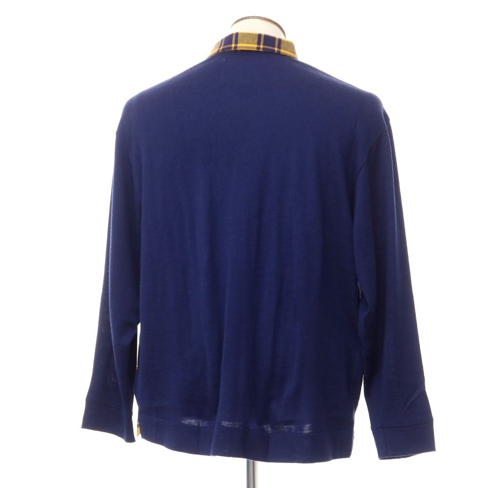 [New] Bagutta Check Cotton Flannel Wool Knit Shirt Yellow x Navy [Size 41] [YEL] [A/W] [Condition Rank N] [Men&