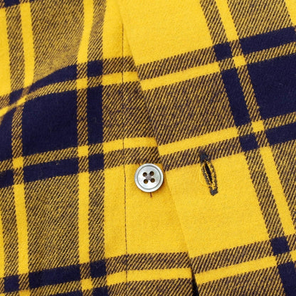 [New] Bagutta Check Cotton Flannel Wool Knit Shirt Yellow x Navy [Size 41] [YEL] [A/W] [Condition Rank N] [Men&