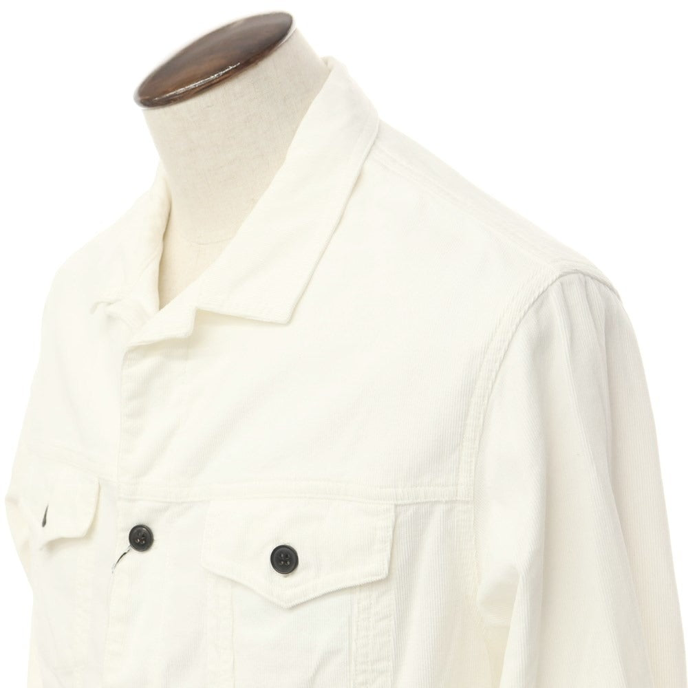 [New Outlet] Bagutta Cotton Corduroy Work Jacket
 White [Size L] [WHT] [S/S] [Condition Rank N-] [Men&